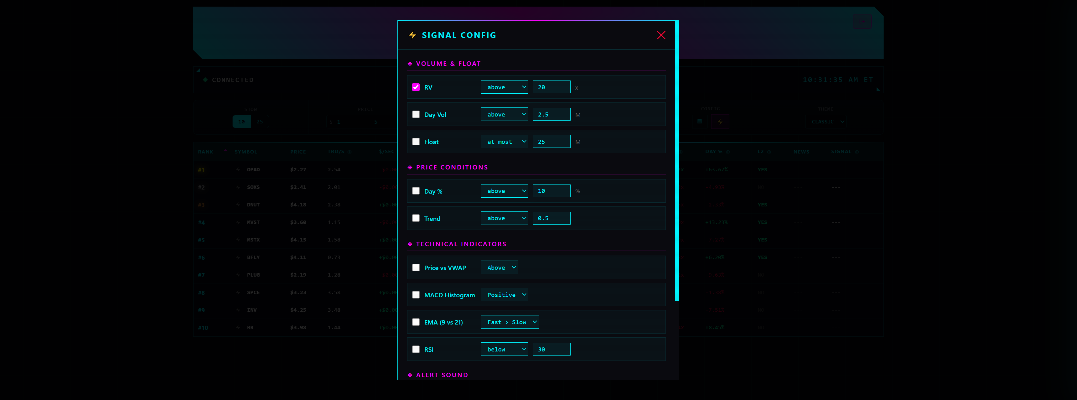 Signal Configuration
